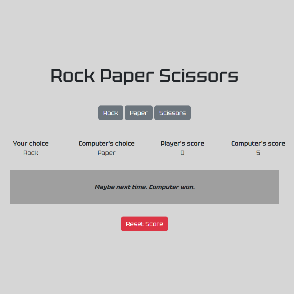 Rock Paper Scissors Project